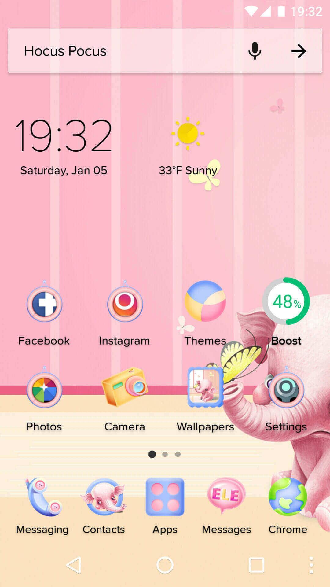 Cartoon Theme - Pink Elephant
