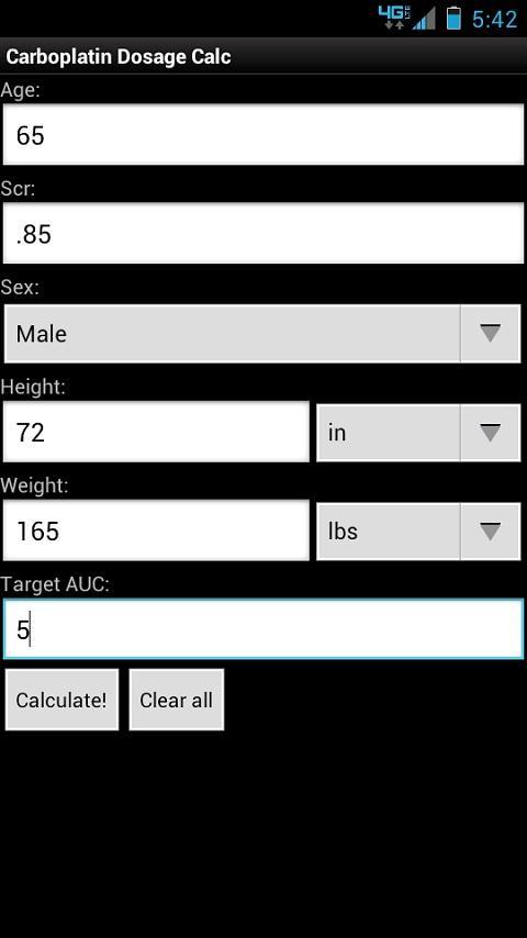 Carboplatin Dosage Calculator