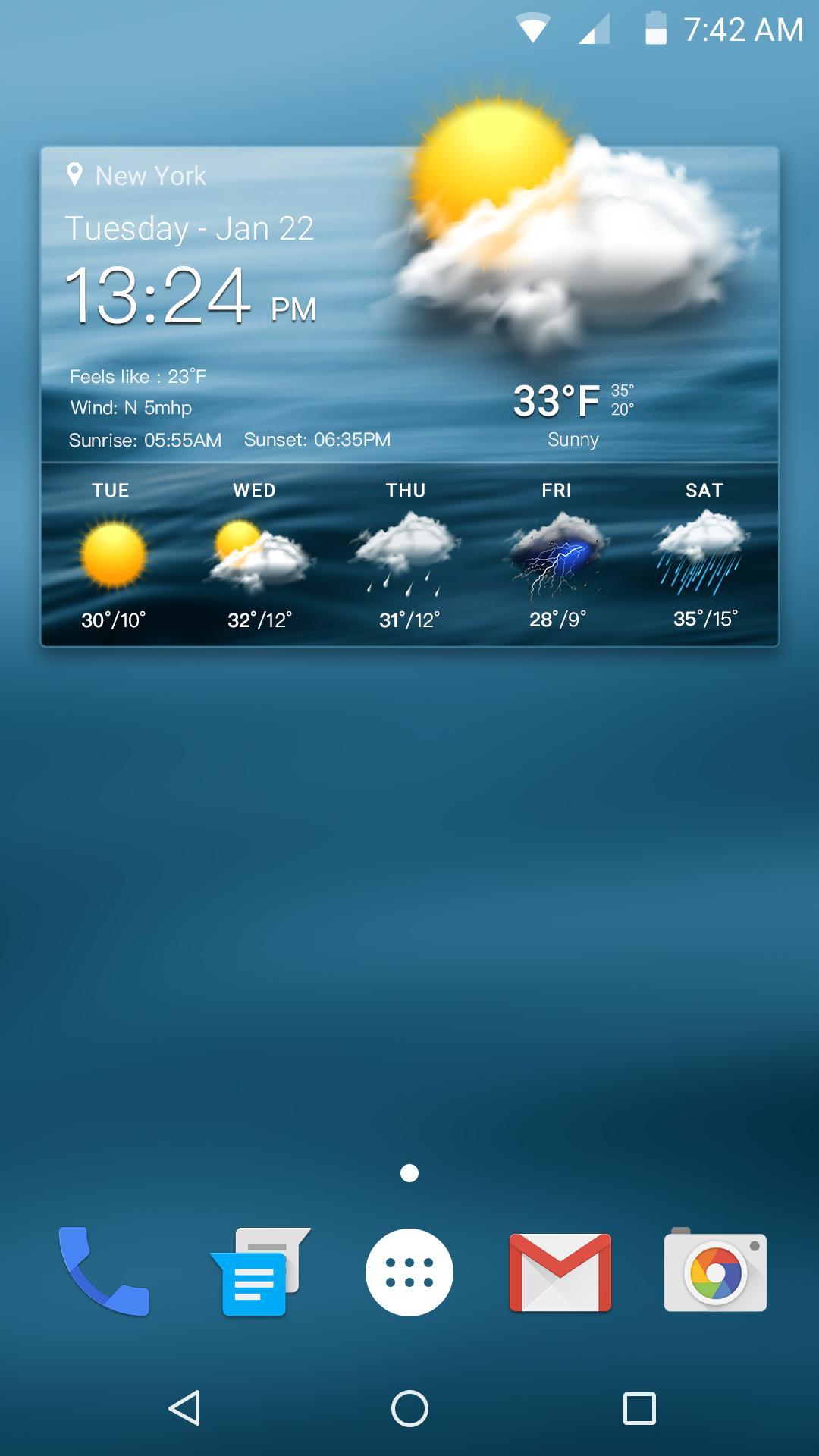 Daily weather forecast widget app