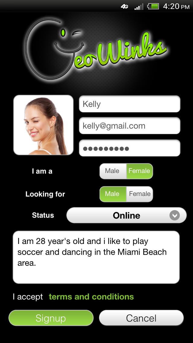 GeoWinks: Find People You Like