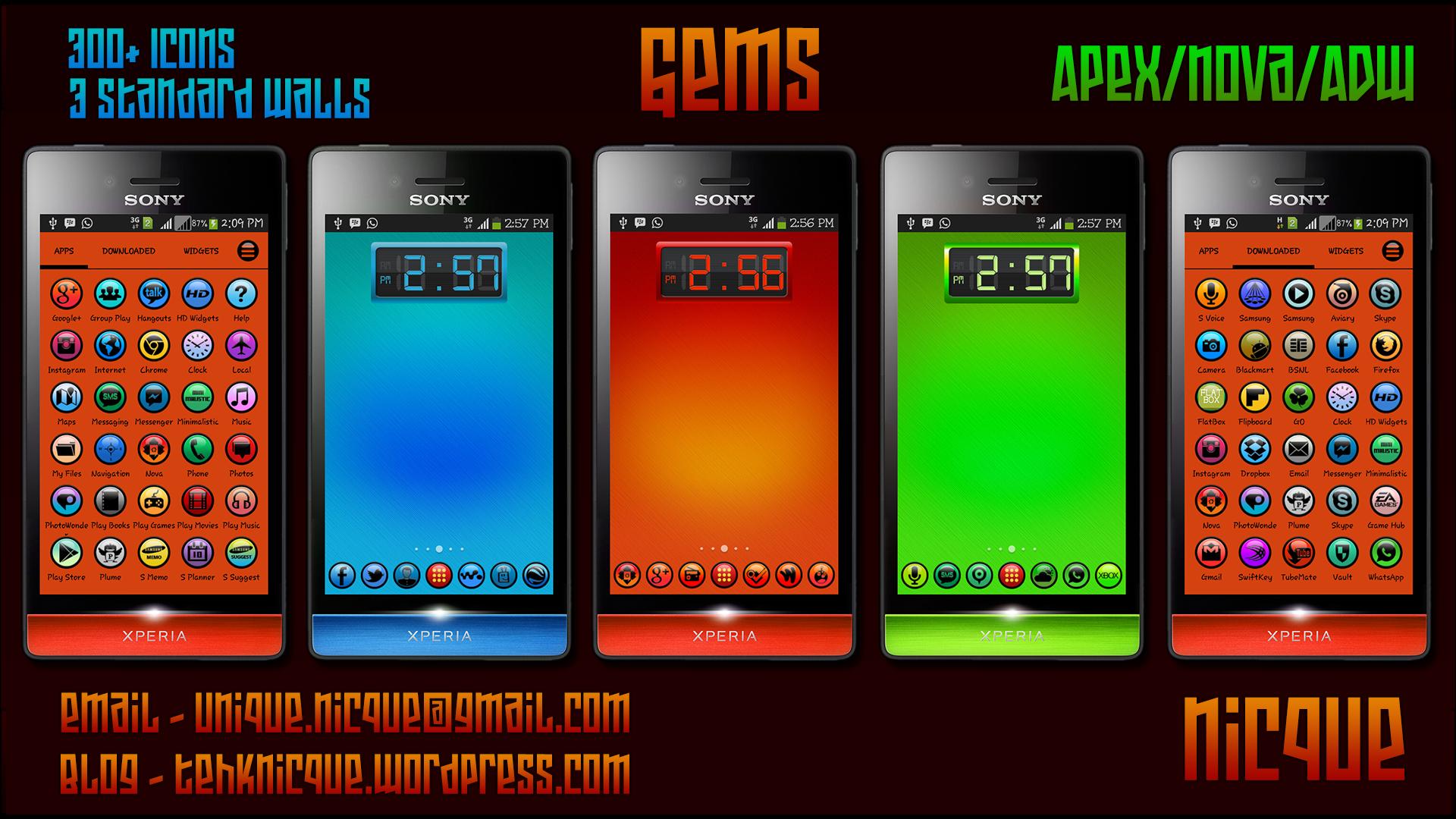 Gems Nova/Apex/ADW Theme